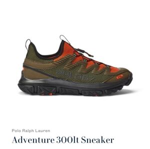Polo Ralph Lauren Adventure 300 LT Sneakers Olive Green Orange Mens  8.5 NO BOX